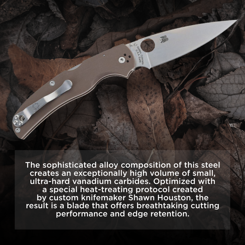 Spyderco Native Chief Brown G-10 CPM 15V Sprint Run Plain Edge 4.08" Folding Pocket Knife (C244GPBN15V)