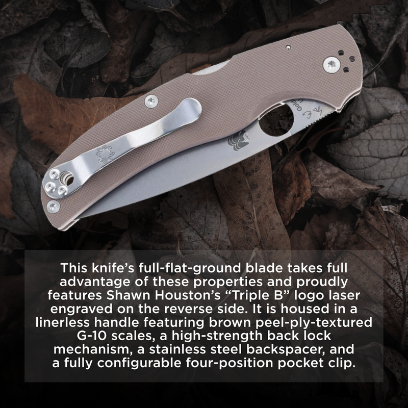 Spyderco Native Chief Brown G-10 CPM 15V Sprint Run Plain Edge 4.08" Folding Pocket Knife (C244GPBN15V)