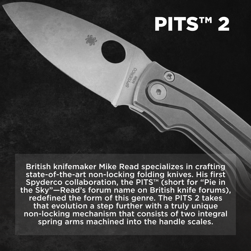 Spyderco Pits 2 Plain Edge 2.74" Folding Pocket Knife (C269TIP)