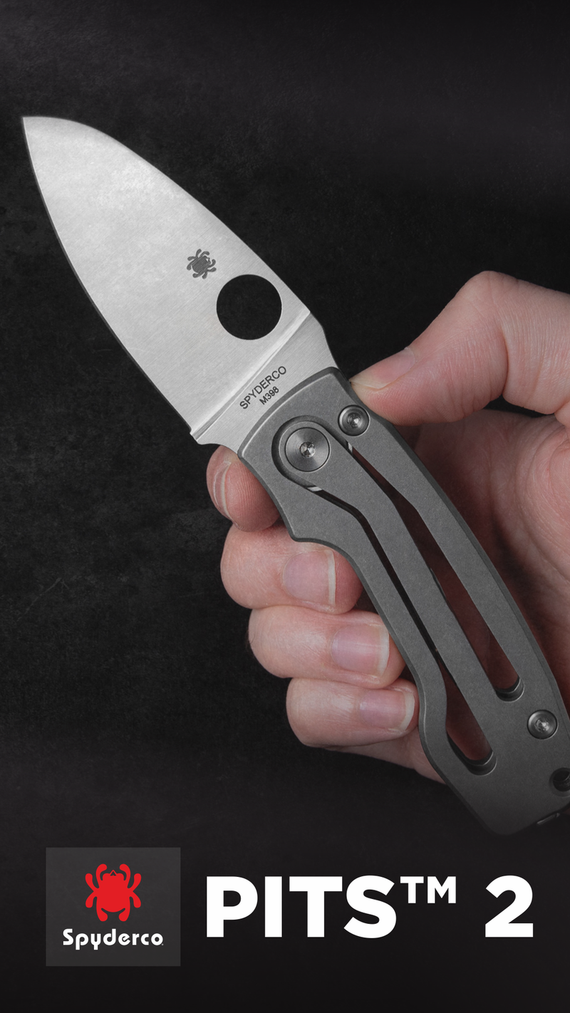 Spyderco Pits 2 Plain Edge 2.74" Folding Pocket Knife (C269TIP)