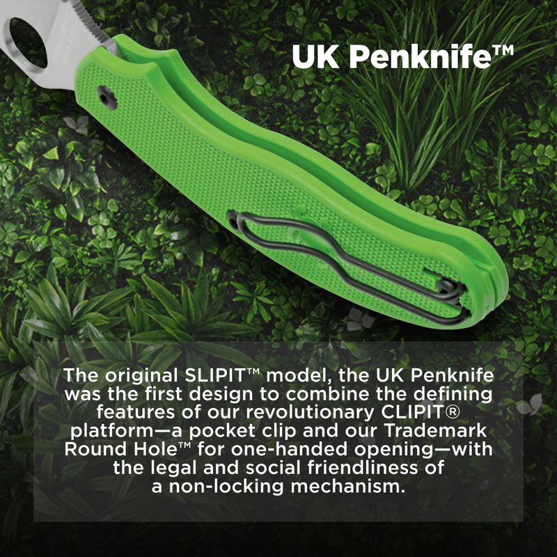 Spyderco UK Penknife Salt Green LC200N 2.98" SpyderEdge Folding Pocket Knife (C94SGR)