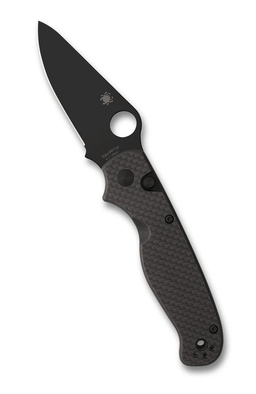 Spyderco ButtonUp Carbon Fiber 3.27" Plain Edge Folding Pocket Knife (C275CFPBK)