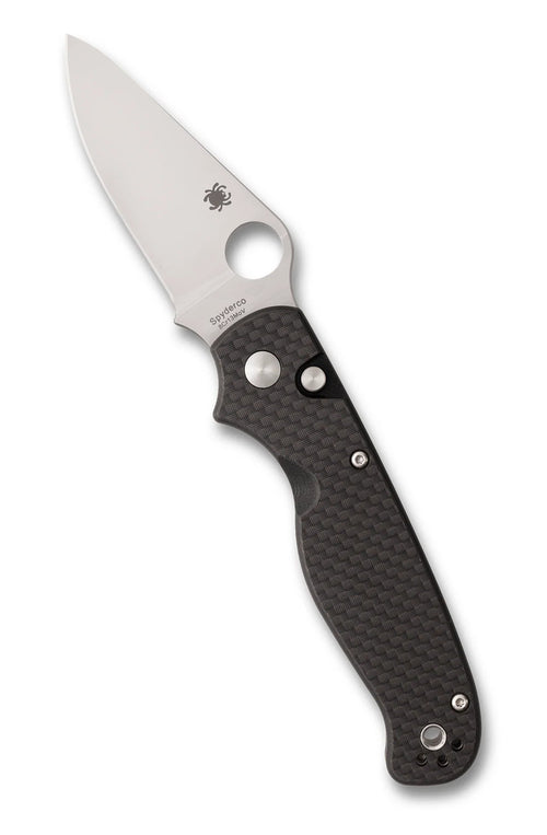 Spyderco ButtonUp Carbon Fiber 3.27" Plain Edge Folding Pocket Knife (C275CFP)