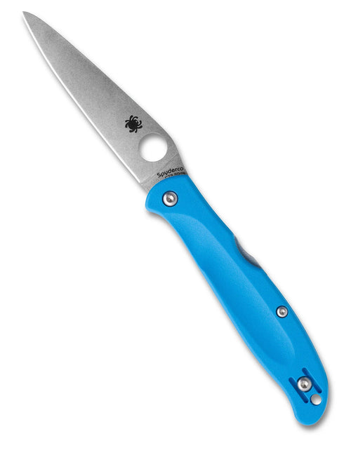 Spyderco Charisma 2.98" Plain Edge Blue Folding Pocket Knife (C259PBL)