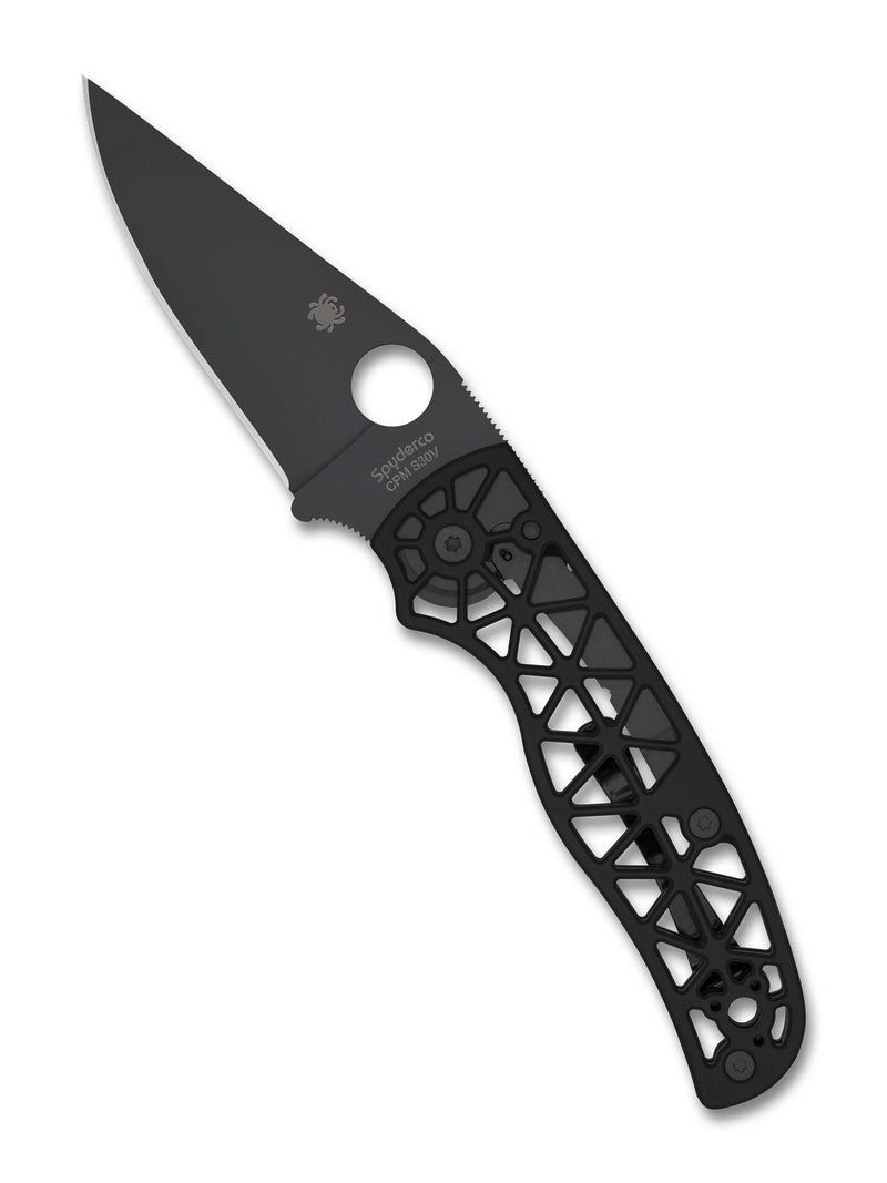 Spyderco Edgerati 3.57" Black Plain Edge Folding Pocket Knife (C266BKALBKP)