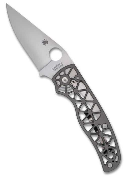 Spyderco Edgerati 3.57" Plain Edge Satin Blade Folding Pocket Knife (C266ALP)