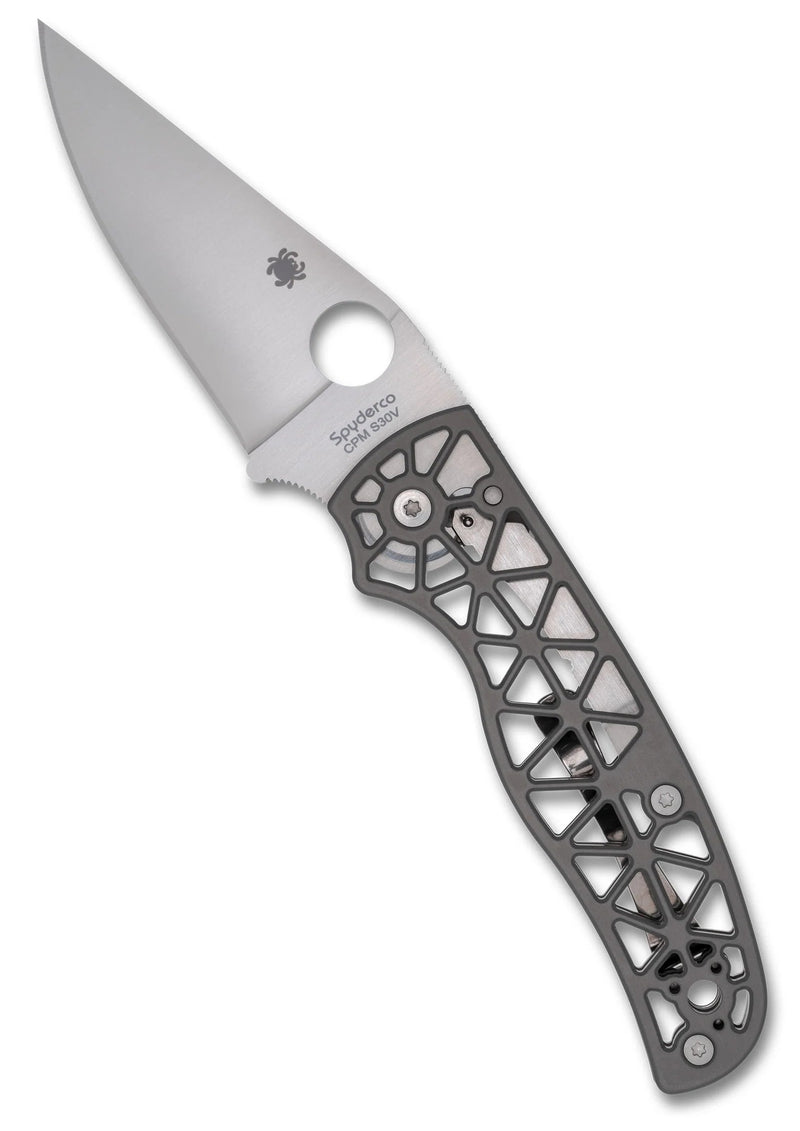Spyderco Edgerati 3.57" Plain Edge Satin Blade Folding Pocket Knife (C266ALP)