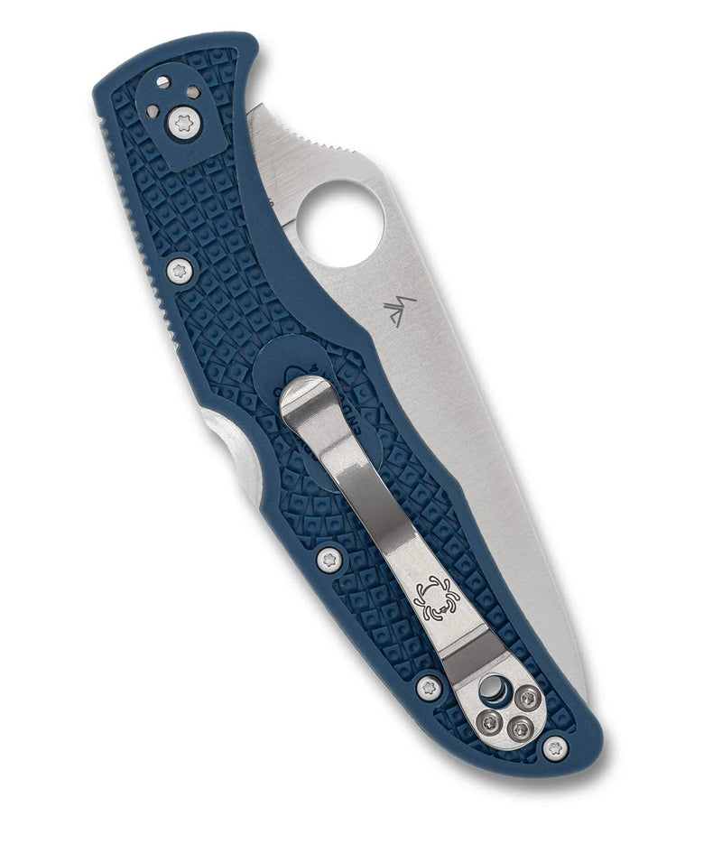 Spyderco Endura 4 CPM SPY27 3.8" Plain Edge Cobalt Blue Folding Pocket Knife (C10PCBL)