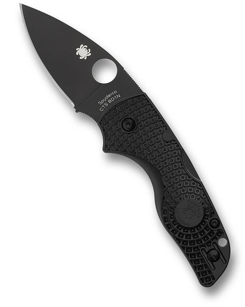 Spyderco Lil' Native Lightweight 2.42" Black Plain Edge Folding Pocket Knife (C230PBBK)