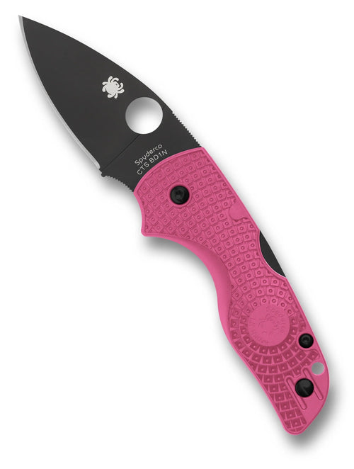 Spyderco Lil' Native Lightweight Pink 2.42" Plain Edge Folding Pocket Knife (C230PPNBK)