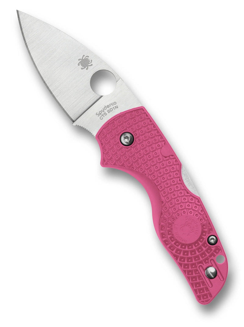 Spyderco Lil' Native Lightweight Pink 2.42" Plain Edge Folding Pocket Knife (C230PPN)
