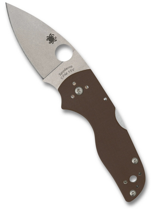 Spyderco Lil' Native Mid Back Lock Brown G-10 CPM 15V Sprint Run 2.42" Plain Edge Folding Pocket Knife (C230MBGPBN15V)
