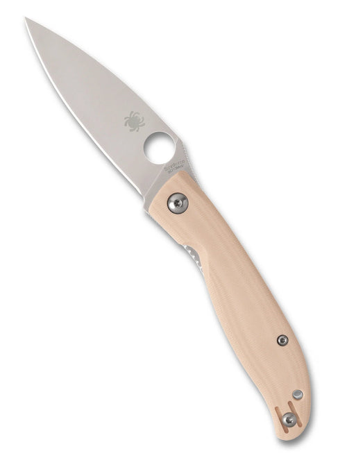 Spyderco Mantra 4 White G-10 3.34" Plain Edge Folding Pocket Knife (C274GWP)