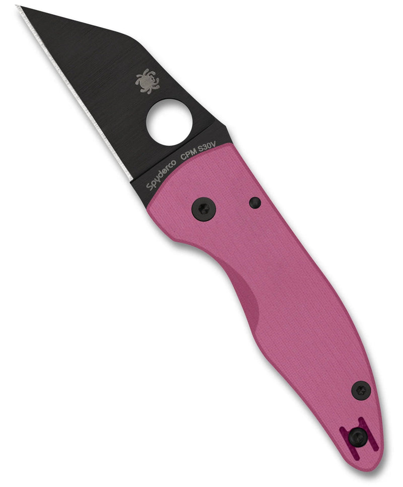 Spyderco MicroJimbo Pink G-10 2.45" Black Blade Sprint Run Plain Edge Folding Pocket Knife (C264GPNBKP)
