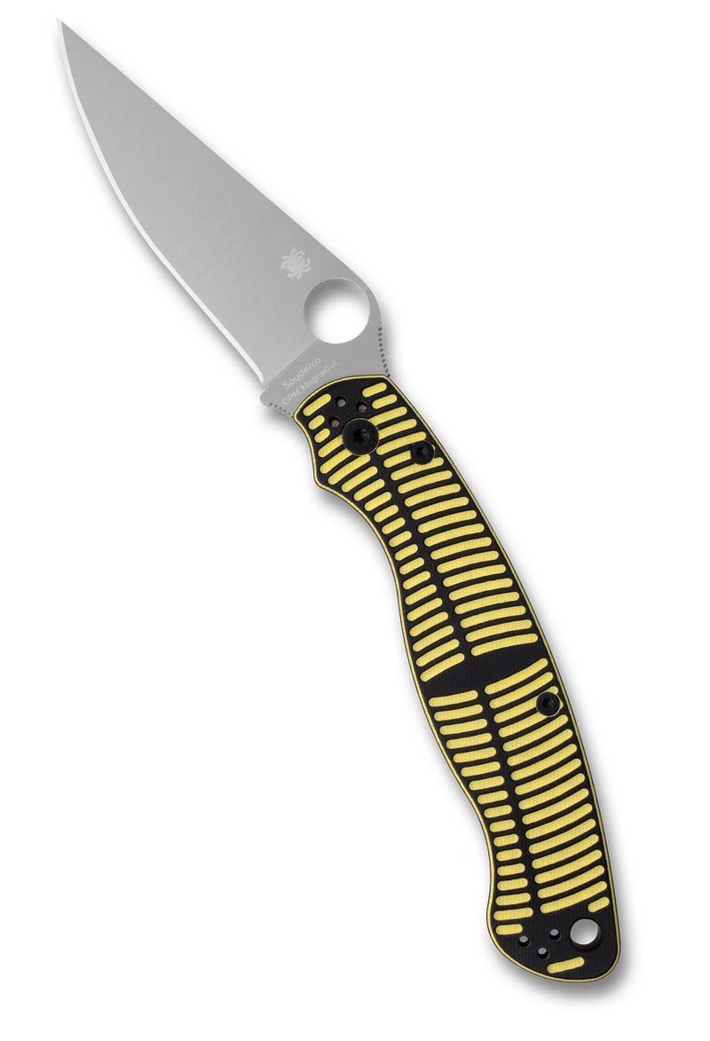 Spyderco Military 2 Salt CPM MagnaCut Yellow/Black 4" Plain Edge Folding Pocket Knife (C36GBKYLMCP2)