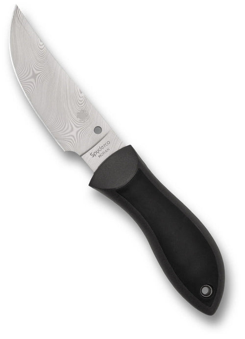 Spyderco Moran Upswept Gray Damasteel Sprint Run 3.92" Fixed Plain Edge Knife (FB01PGYD)