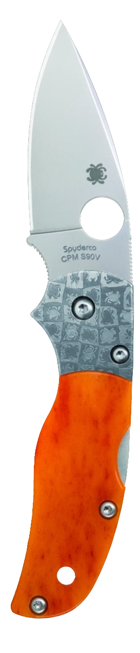 Spyderco Native 5 50th Anniversary Amber Bone CPM S90V Sprint Run 2.95" Plain Edge Folding Pocket Knife (C41BA50TH)
