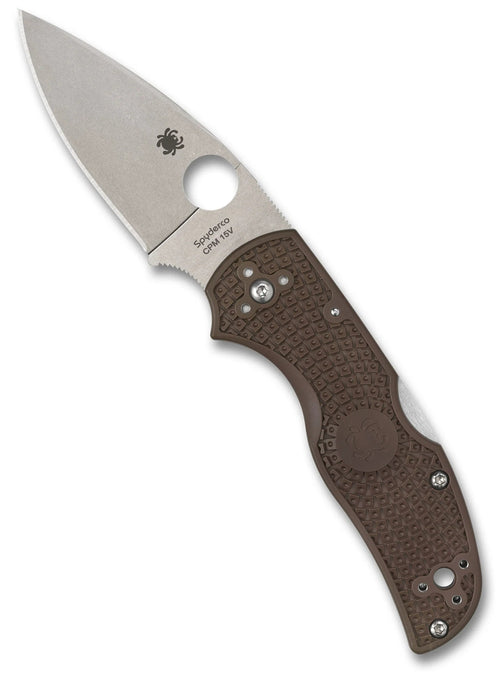 Spyderco Native 5 Lightweight Brown CPM 15V Sprint Run Plain Edge 2.95" Folding Pocket Knife (C41PBN15V5)