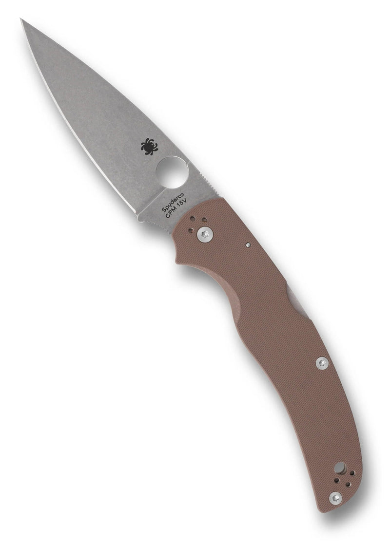 Spyderco Native Chief Brown G-10 CPM 15V Sprint Run Plain Edge 4.08" Folding Pocket Knife (C244GPBN15V)