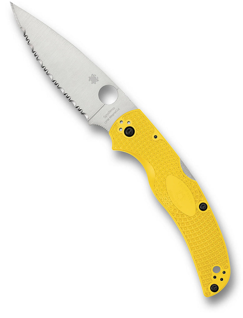 Spyderco Native Chief Lightweight Salt CPM MagnaCut 4.02" Serrated Folding Pocket Knife (C244SYL)