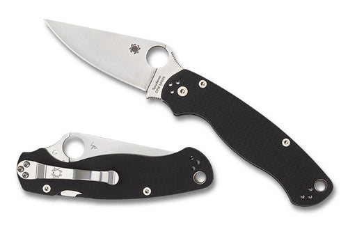 Spyderco Para Military 2 Plain Edge 3.45"Folding Pocket Knife (C81GP2)