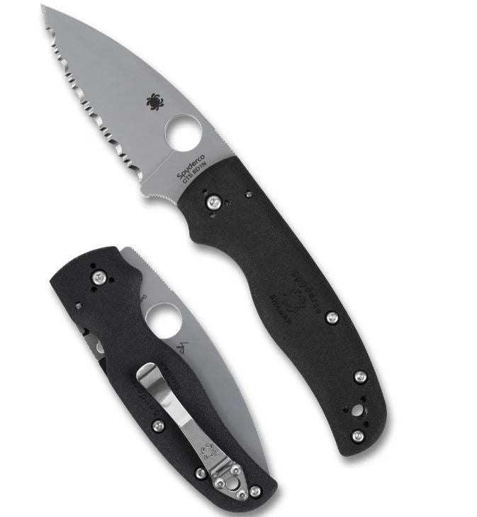 Spyderco Shaman Lightweight Folding Pocket Knife Folding Pocket Knife with 3.5" CTS BD1N Steel Blade and FRN Handle (C229SBK)