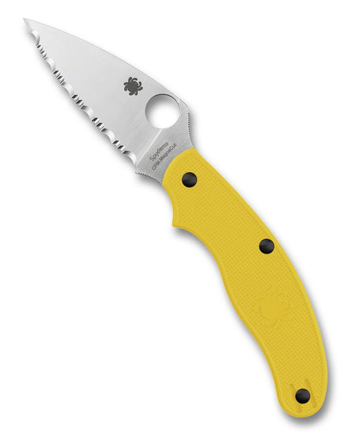 Spyderco UK Penknife Salt Yellow CPM MagnaCut 3.95" Serrated Edge Folding Pocket Knife (C94SYL)