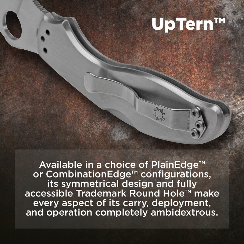 Spyderco UpTern 2.82" Plain Edge Folding Pocket Knife (C261P)