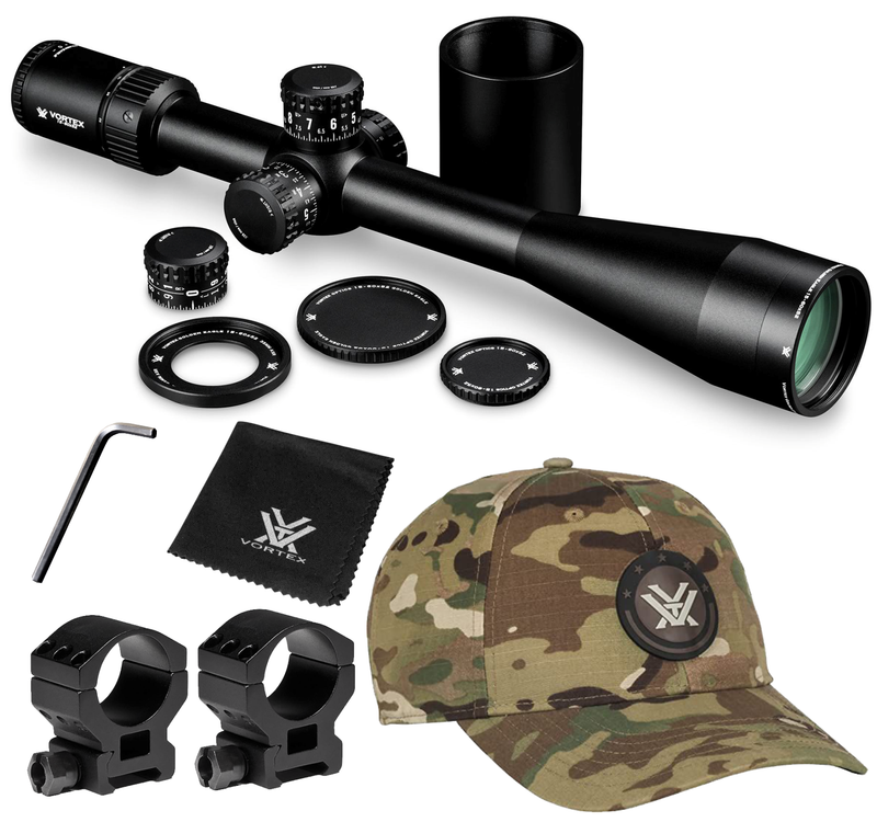Vortex Optics Golden Eagle HD 15-60x52 SCR-1 MOA Riflescope with Vortex Hat and/or Vortex MountBundle