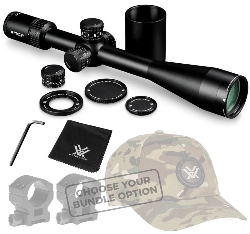 Vortex Optics Golden Eagle HD 15-60x52 SCR-1 MOA Riflescope with Vortex Hat and/or Vortex MountBundle