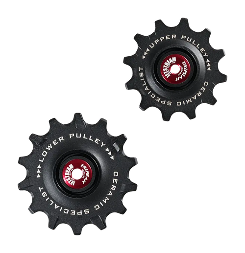 TriPeak Pulley Wheel Jocky Wheel for SRAM eTap AXS 12S(Road), 12/14T, Ceramic Bearing, Black (EMA-JW1214-SRCBAXSBK)