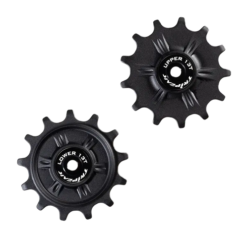 TriPeak Pulley Wheel Jocky Wheel for Shimano GRX/XT RD-GRX812/817/M91xx, 13/13T, Ceramic Bearing, Black (EMA-JW1313-SHCBM91BK)