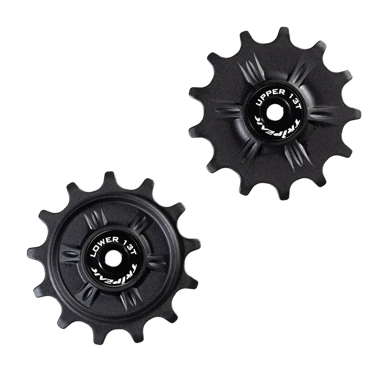 TriPeak Pulley Wheel Jocky Wheel for Shimano GRX/XT RD-GRX812/817/M91xx, 13/13T, Ceramic Bearing, Black (EMA-JW1313-SHCBM91BK)