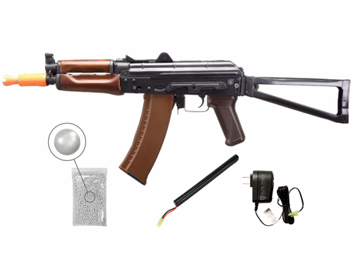 Umarex Elite Force E&L AK-74UN Essential 2.0 AEG 6 mm Airsoft Rifle (2277002) w/ Battery & Charger & BBs Bundle