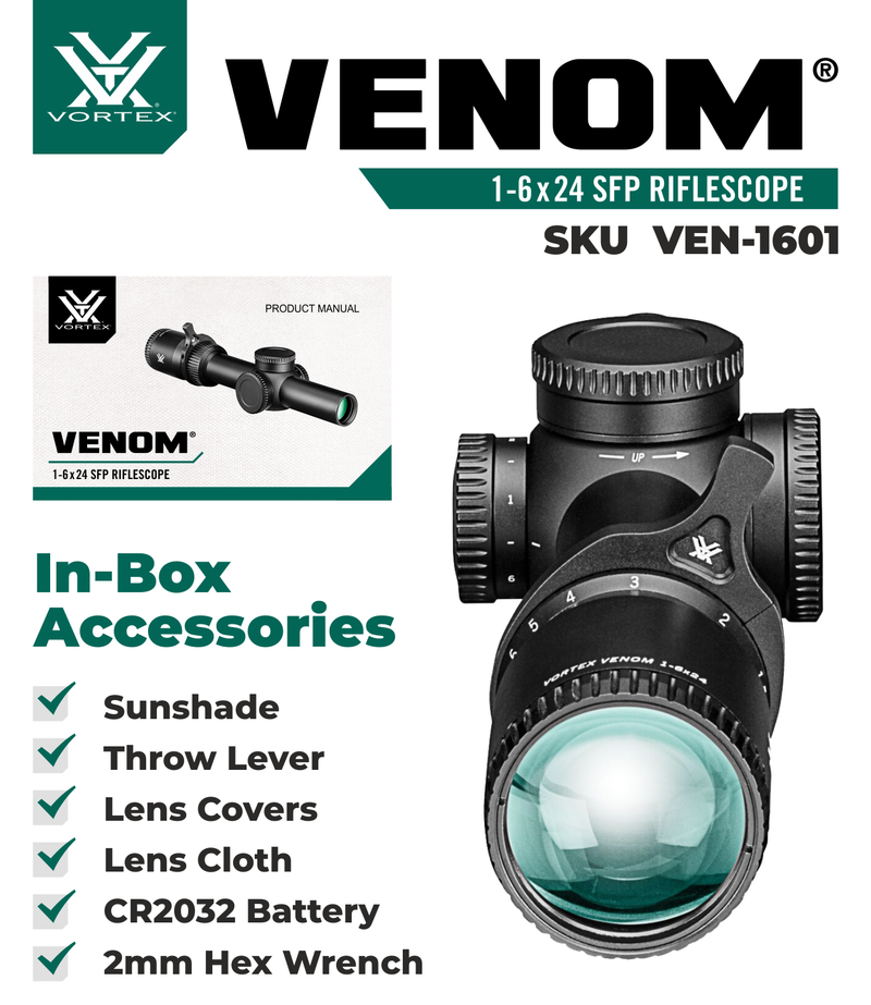 Vortex Optics Venom 1-6x24 SFP AR-BDC3 Riflescope (VEN-1601)
