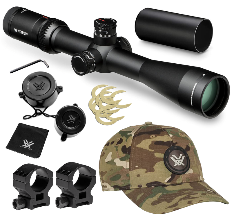 Vortex Optics Viper HST 4-16x44 SFP Riflescope VMR-1 (MRAD) Reticle, 30 mm Tube with Wearable4U Bundle