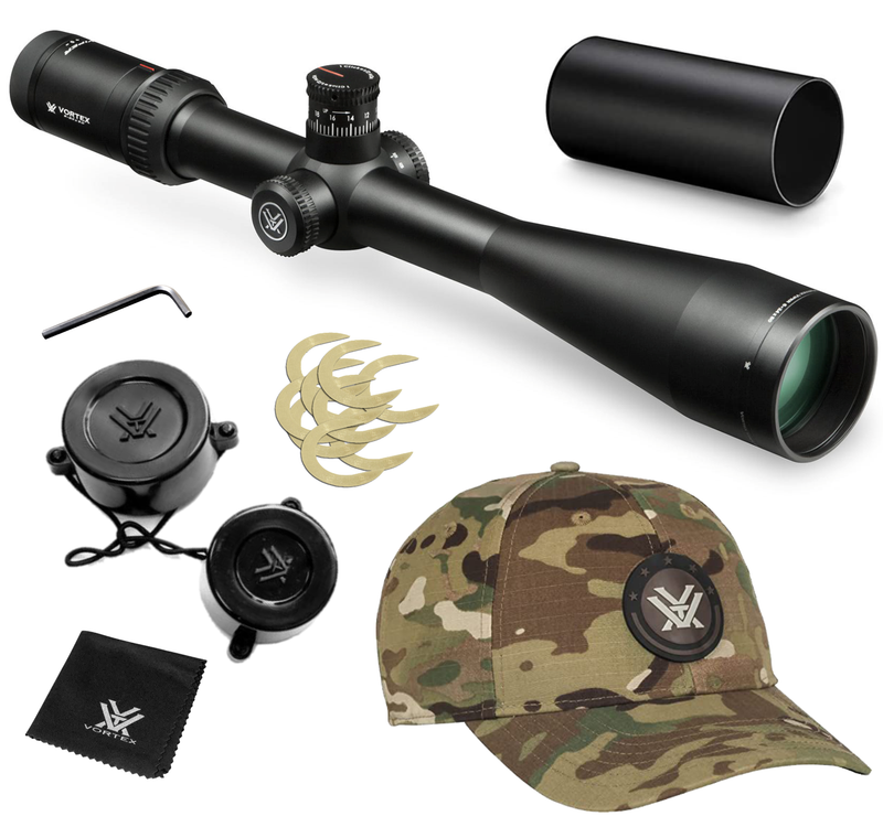 Vortex Optics Viper HSLR 6-24X50 XLR (MOA) Reticle First Focal Plane Riflescope, 30 mm Tube with Wearable4U Bundle