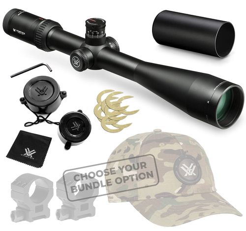 Vortex Optics Viper HSLR 6-24X50 XLR (MOA) Reticle First Focal Plane Riflescope, 30 mm Tube with Wearable4U Bundle