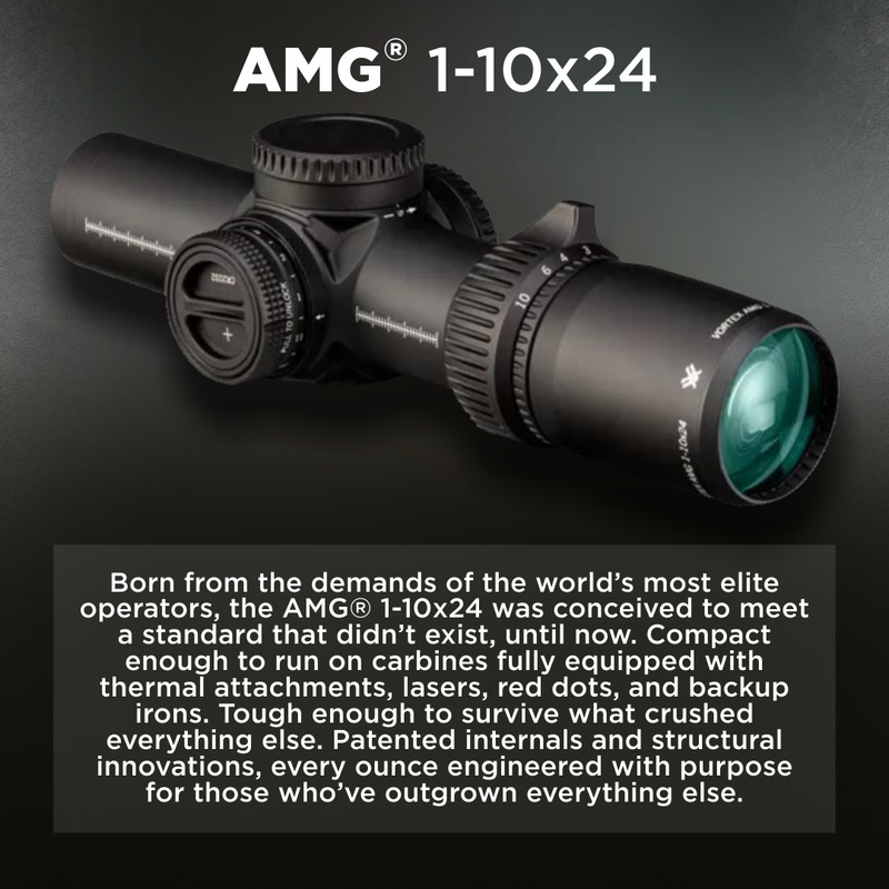 Vortex Optics AMG 1-10x24 FFP EBR-9 (MRAD) RETICLE 34mm Tube Riflescope (AMG-11002)