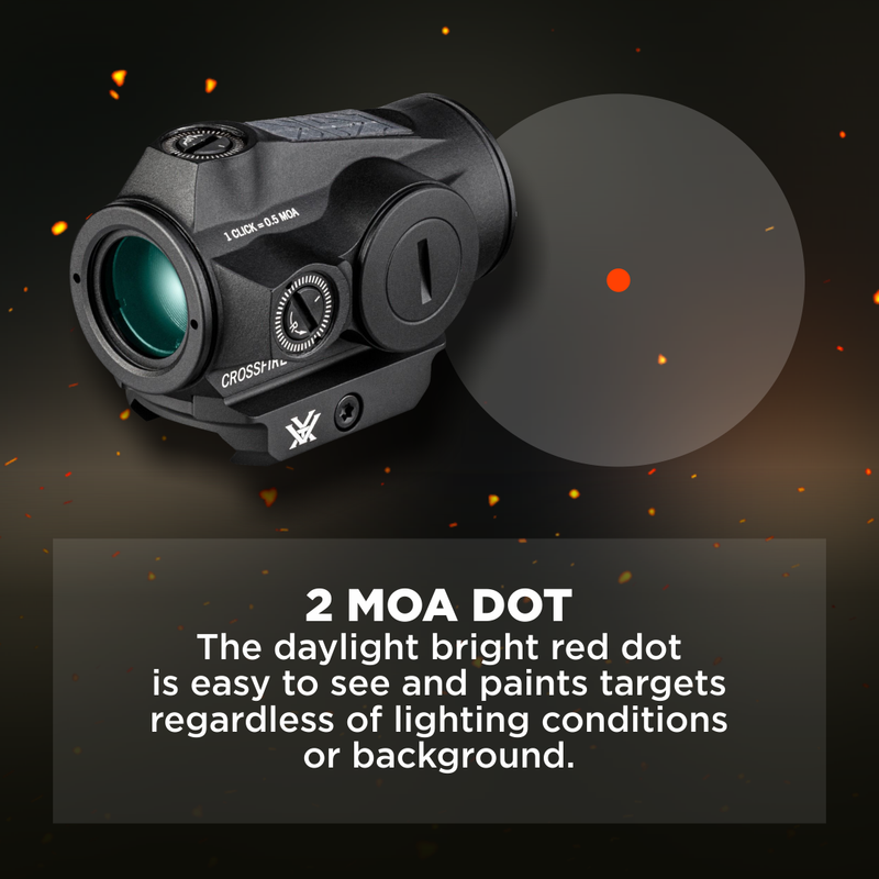 Vortex Optics Crossfire II 2 MOA Solar Red Dot Black (CF2-RD2-SLR)