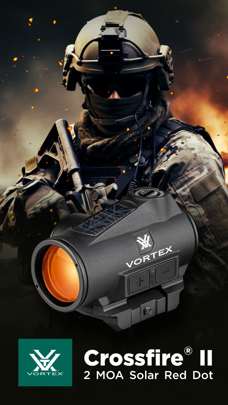 Vortex Optics Crossfire II 2 MOA Solar Red Dot Black (CF2-RD2-SLR)