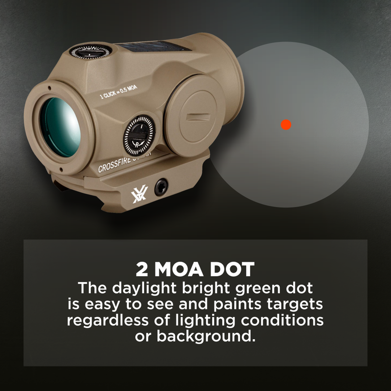 Vortex Optics Crossfire II 2 MOA Solar Red Dot Tan (CF2-RD2-SLR-T)