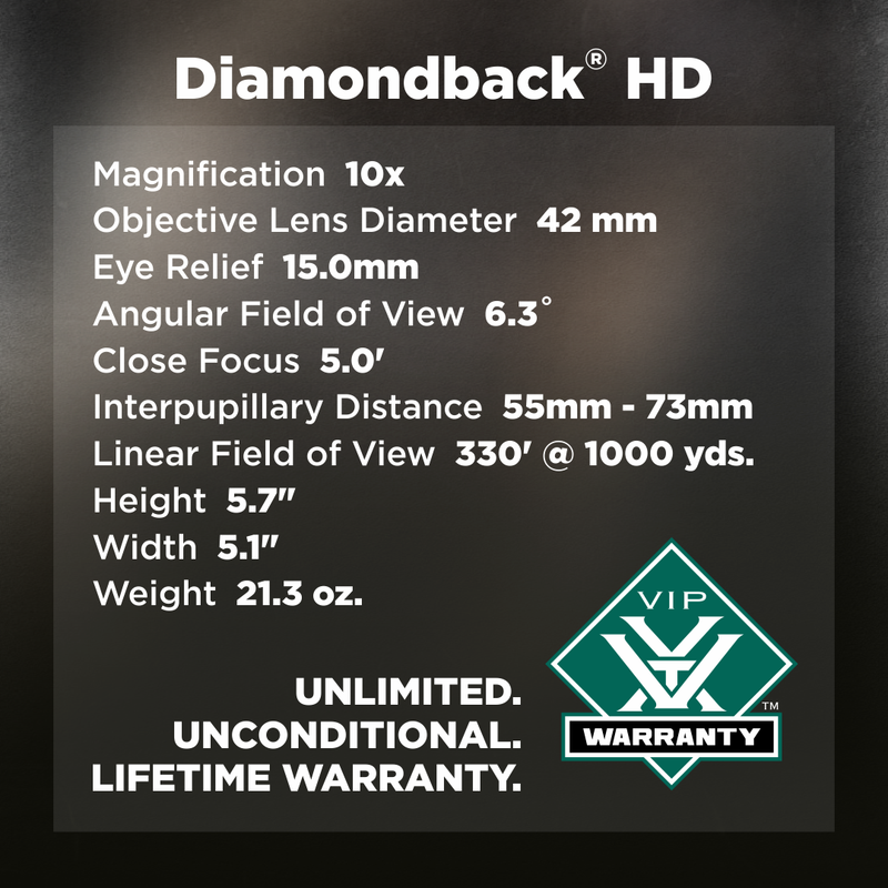 Vortex Optics Diamondback HD 10x42 Mossy Oak Bottomland Binocular (DB-215-OBL)