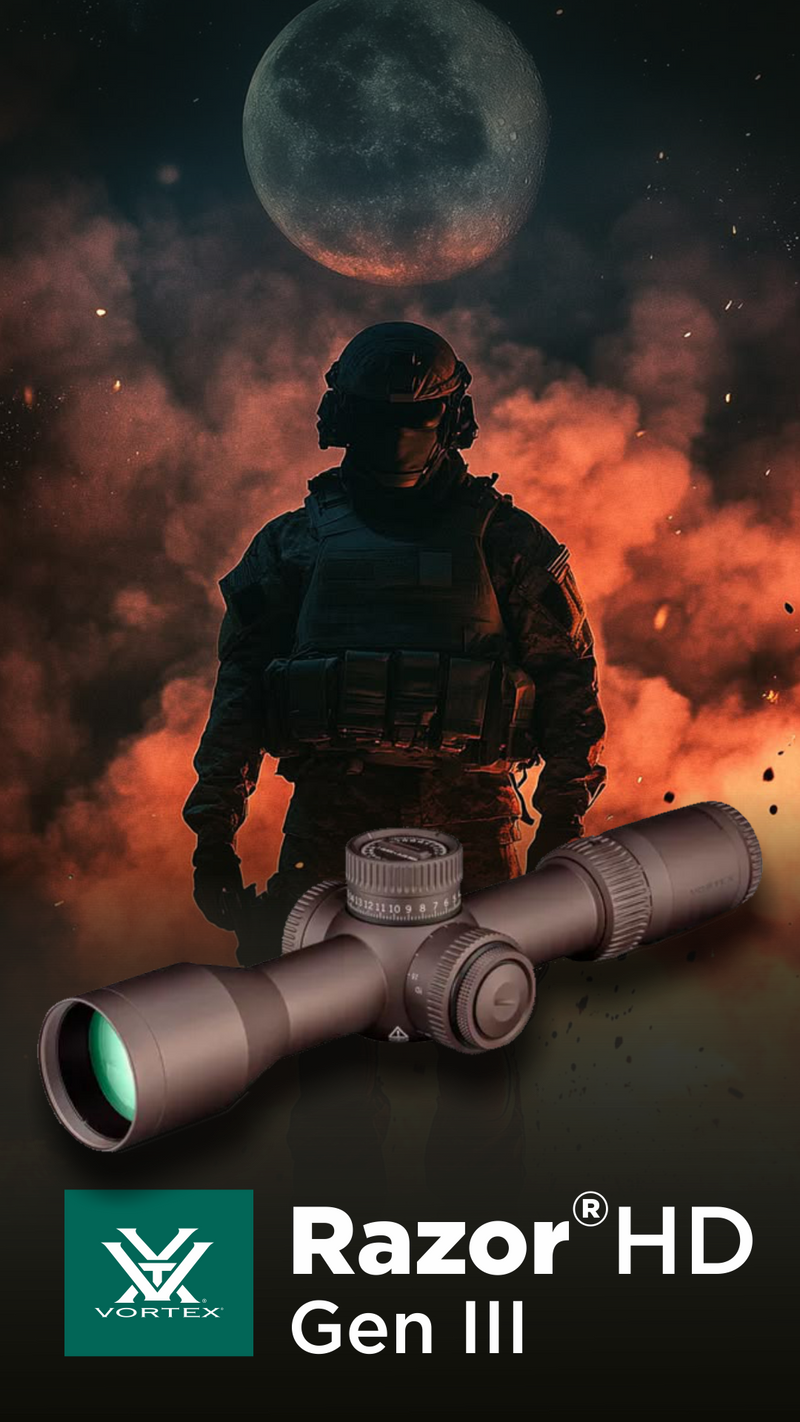 Vortex Optics Razor HD Gen III 4-24x44 FFP EBR-7D MOA 34mm Tube Riflescope (RZR-42401)