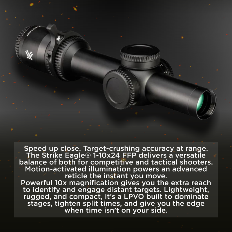 Vortex Optics Strike Eagle 1-10x24 FFP EBR-8 BDC (MOA) Reticle 30mm Tube Riflescope