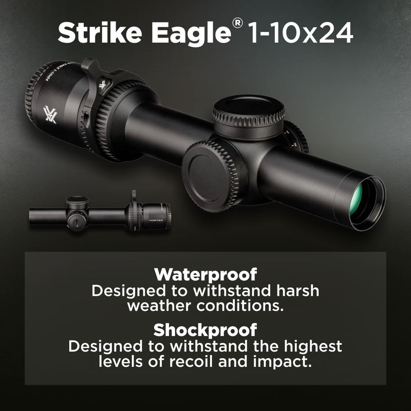 Vortex Optics Strike Eagle 1-10x24 FFP EBR-8 BDC (MRAD) Reticle 30mm Tube Riflescope