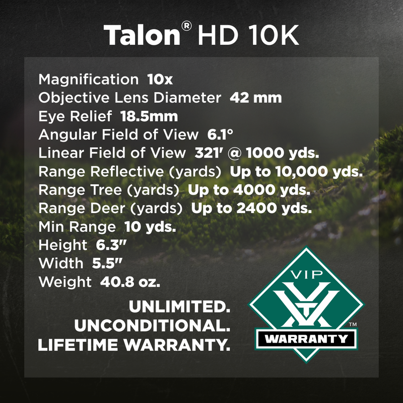 Vortex Optics Talon HD 10K 10x42 Ballistic Laser Rangefinding Binocular (LRF-TLN1042)