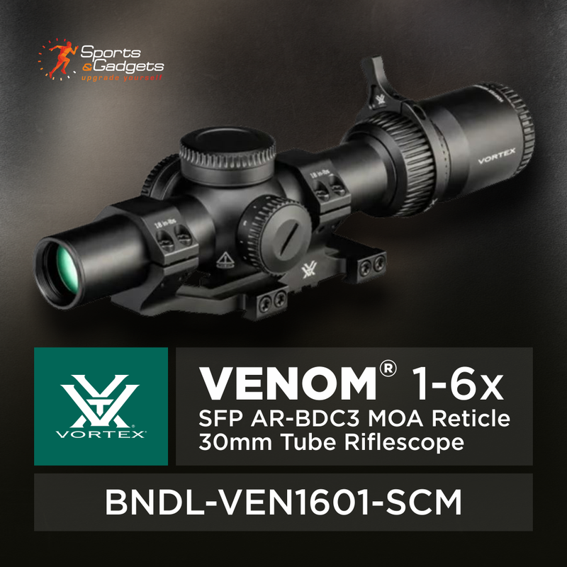 Vortex Optics Venom 1-6x SFP AR-BDC3 MOA Reticle 30mm Tube Riflescope + Sport Mount Bundle (BNDL-VEN1601-SCM)