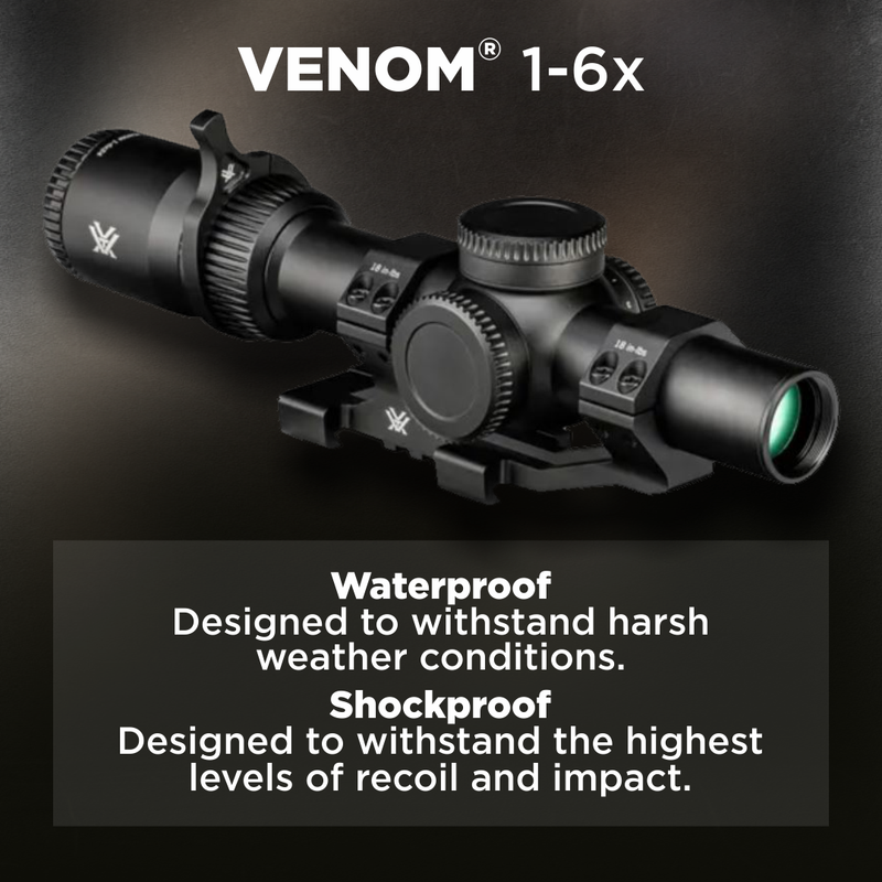 Vortex Optics Venom 1-6x SFP AR-BDC3 MOA Reticle 30mm Tube Riflescope + Sport Mount Bundle (BNDL-VEN1601-SCM)