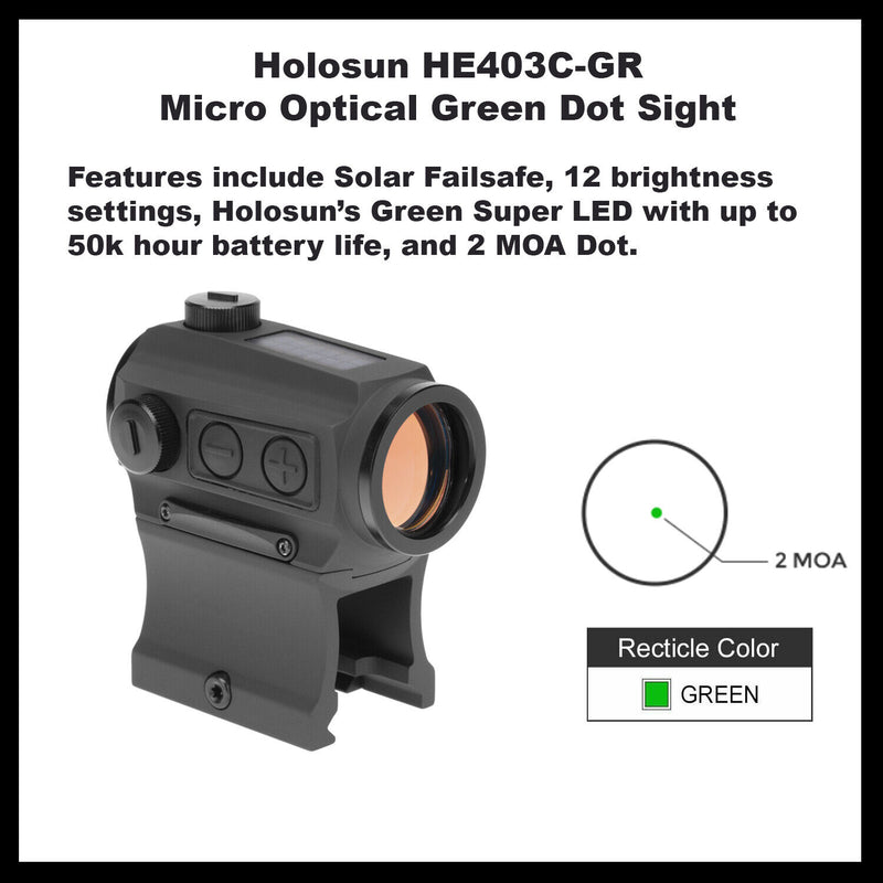 Holosun HE403C-GR Micro Optical Green Dot Sight